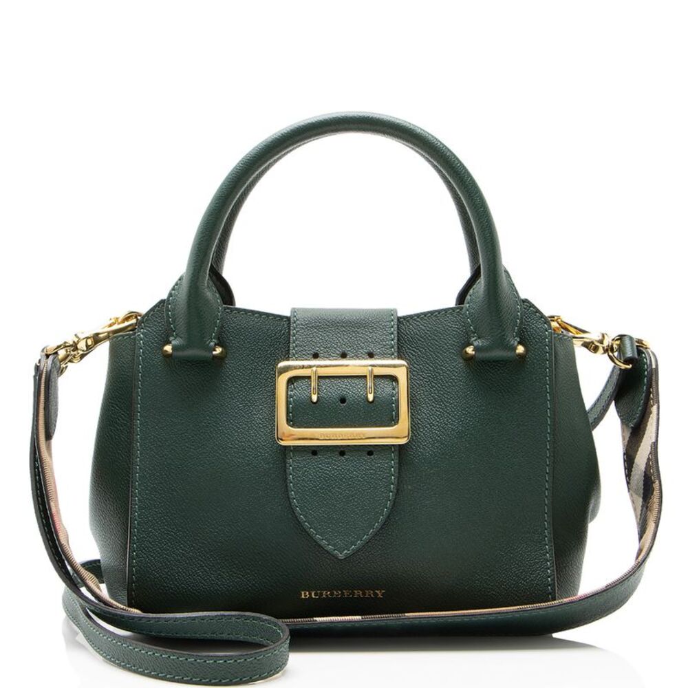 Burberry Grained Leather Buckle Small Tote